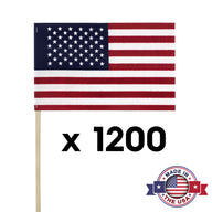 American flag with 'Made in the USA' label and quantity 'x 1200' on a white background