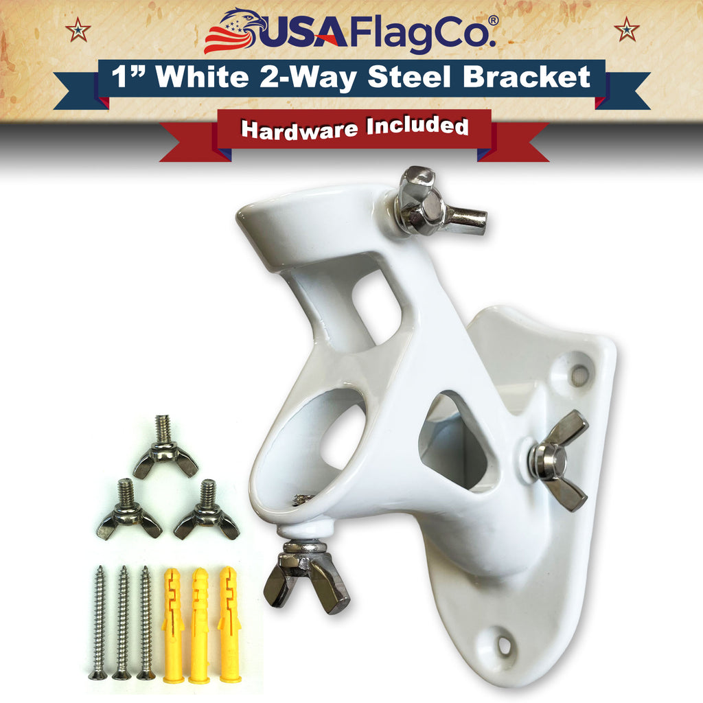 TITAN™ White Flag Bracket: Durable Steel Mount | USA Flag – USA Flag Co.