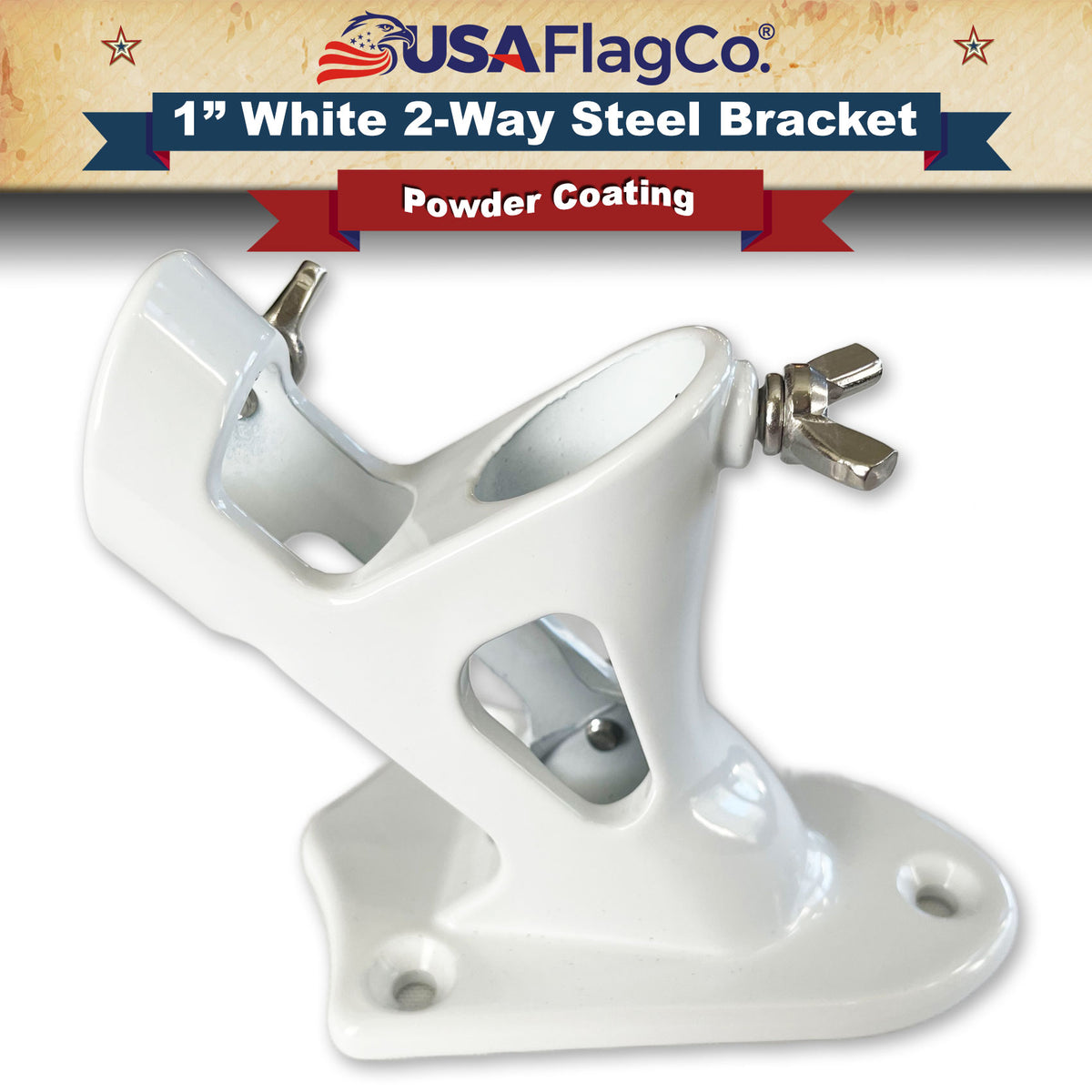 TITAN™ White Flag Bracket: Durable Steel Mount | USA Flag – USA Flag Co.