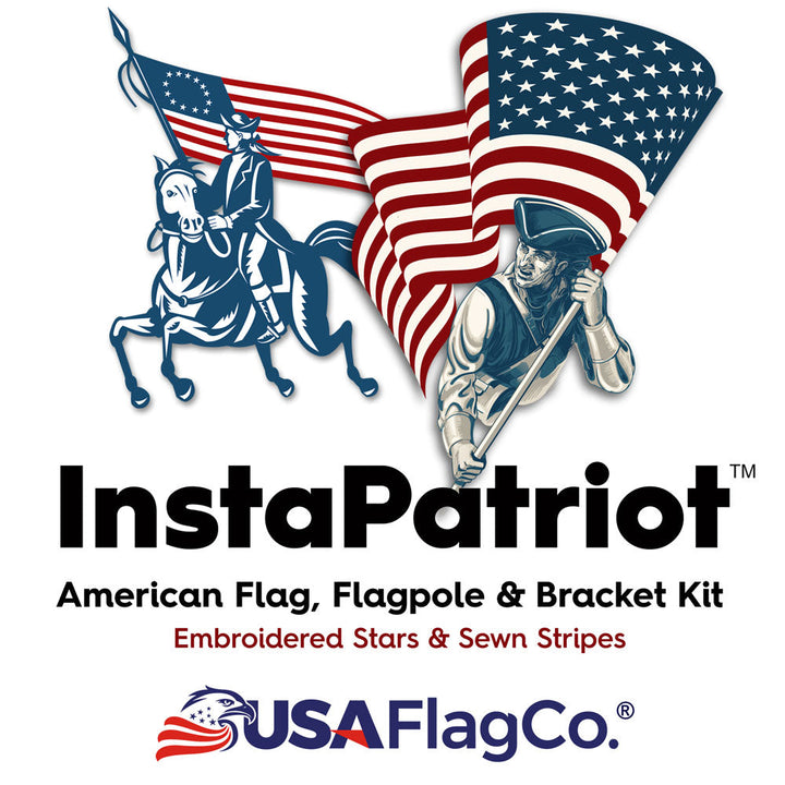InstaPatriot™ American Flag, Flagpole & Bracket Kit by USA Flag Co.