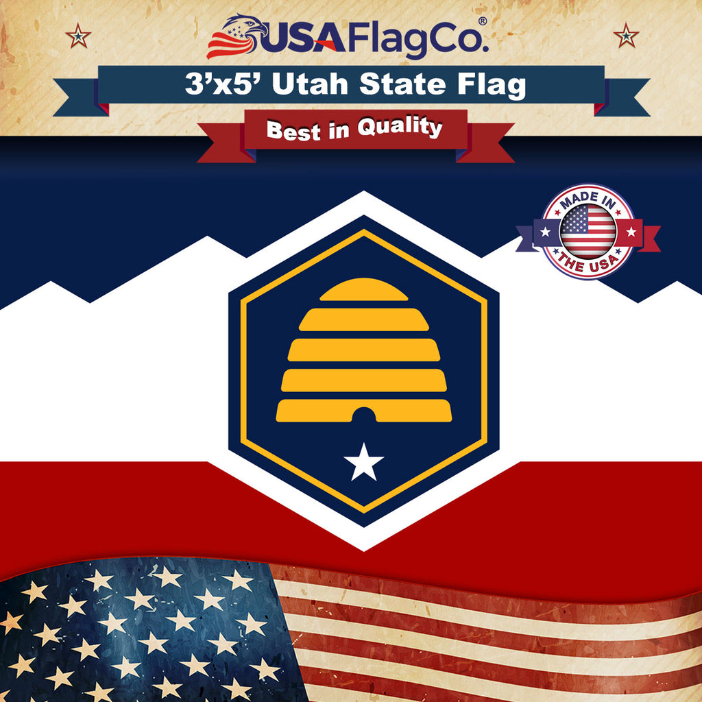 Utah State Flag | 2024 Beehive Design | Made in USA – USA Flag Co.