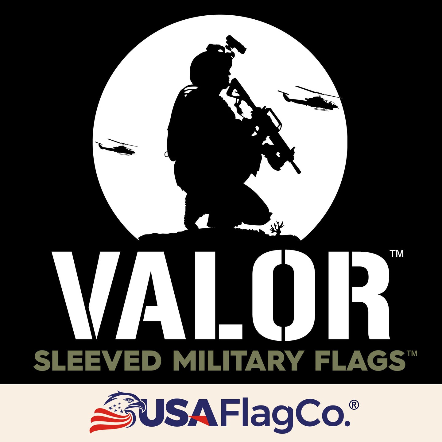 VALOR Sleeved Military Flags by USA Flag Co.