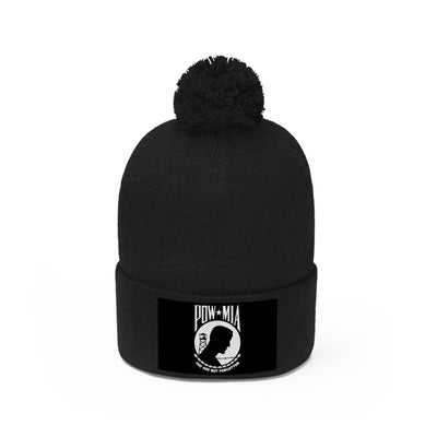 POW-MIA Flag Pom Pom Beanie (Fully Embroidered Flag)