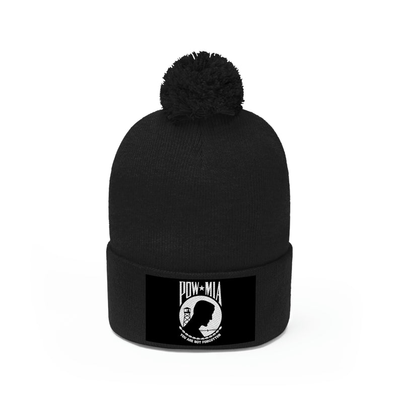 POW-MIA Flag Pom Pom Beanie (Fully Embroidered Flag)