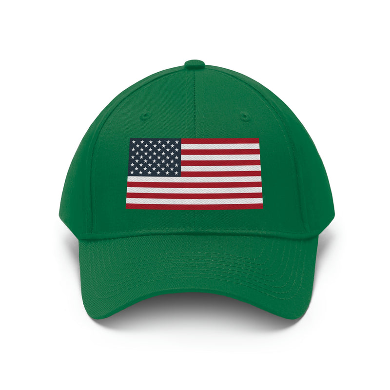 American Flag Unisex Baseball Hat (Embroidered Flag)