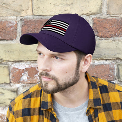 Thin Red Line Flag Unisex Baseball Hat (Embroidered Flag)