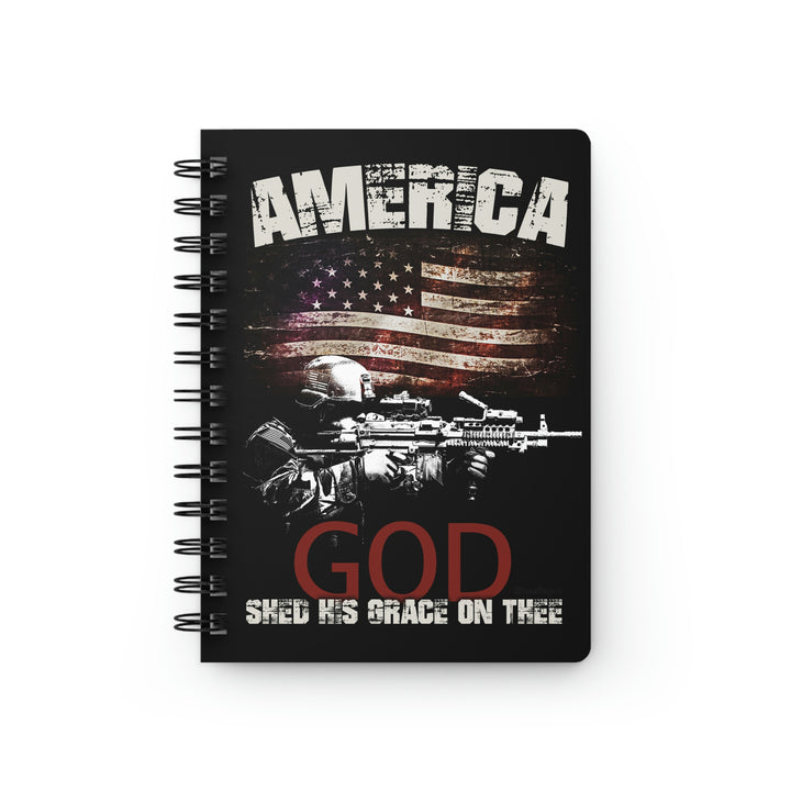 American Flag Soldier Spiral Bound Journal