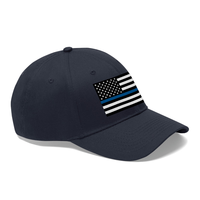 Thin Blue Line Flag Unisex Baseball Hat (Embroidered Flag)