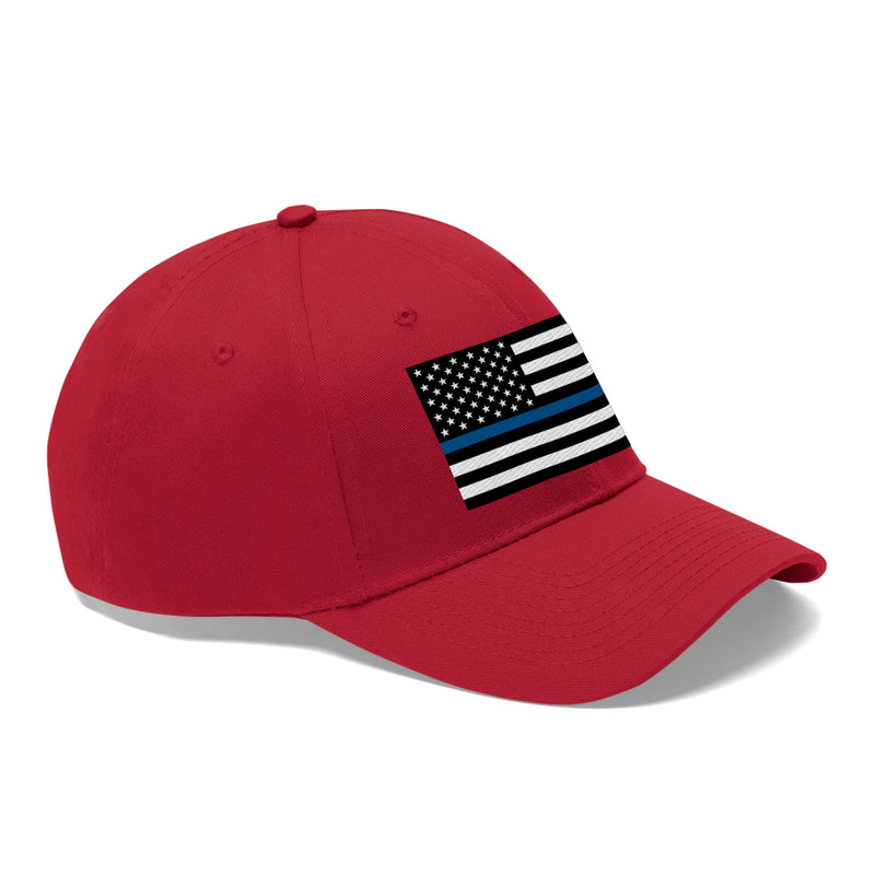 Thin Blue Line Flag Unisex Baseball Hat (Embroidered Flag)
