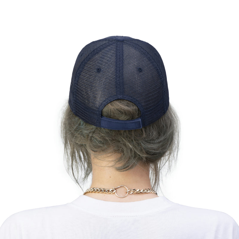 Star Spangled Banner Flag Distressed Unisex Trucker Hat (Embroidered Flag)
