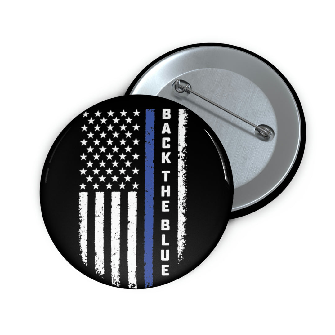 Back The Blue Flag Custom Pin Buttons