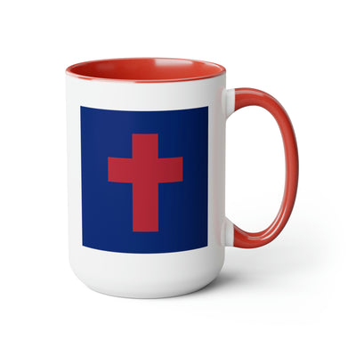 Two-Tone Christian Flag Coffee Mugs, 15oz