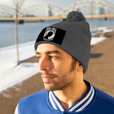 POW-MIA Flag Pom Pom Beanie (Fully Embroidered Flag)