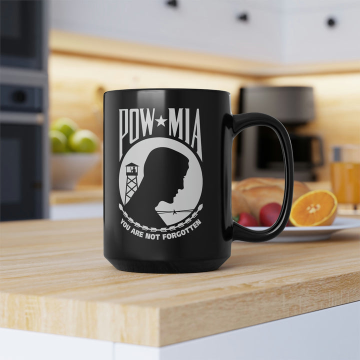 POW-MIA Flag Mug - 15 oz Black Mug