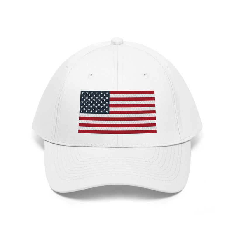 American Flag Unisex Baseball Hat (Embroidered Flag)