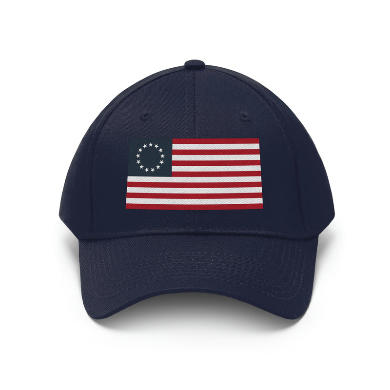 Betsy Ross Flag Unisex Baseball Hat (Embroidered Flag)