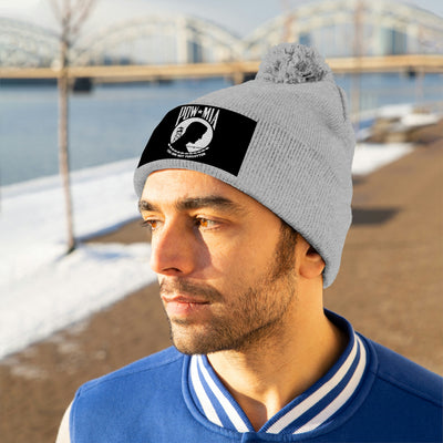 POW-MIA Flag Pom Pom Beanie (Fully Embroidered Flag) by USA Flag Co.