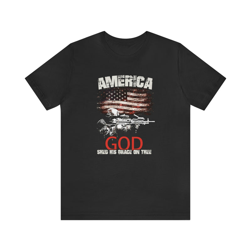 AMERICA God Shed His Grace On Thee T-Shirt: Bella + Canvas 3001