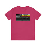 Thin Line USA Flag T Shirt: Bella + Canvas 3001