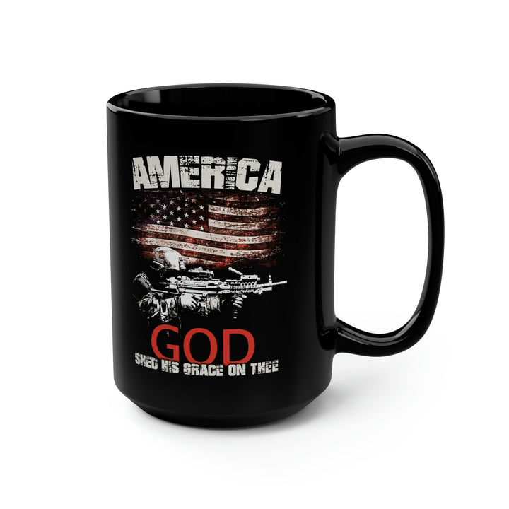 AMERICA God Shed His Grace On Thee Mug - 15 oz Black Mug
