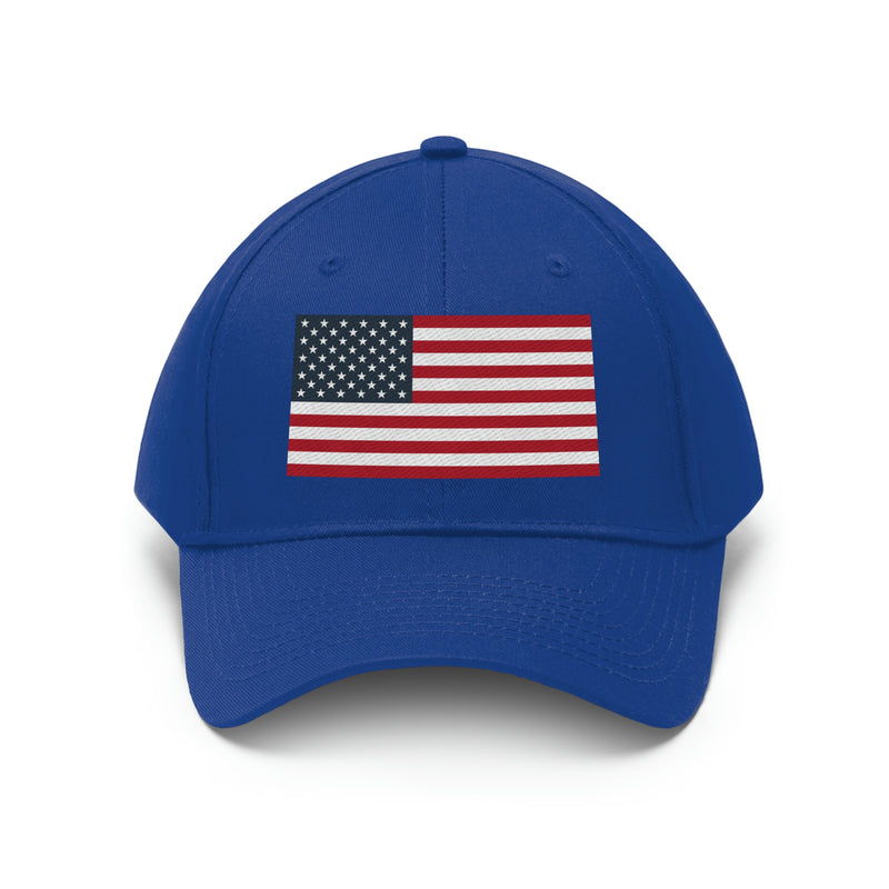 American Flag Unisex Baseball Hat (Embroidered Flag)