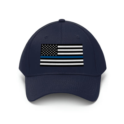 Thin Blue Line Flag Unisex Baseball Hat (Embroidered Flag)