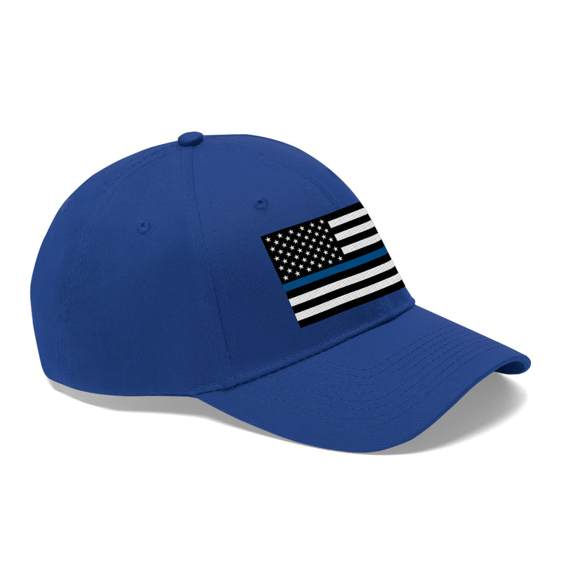 Thin Blue Line Flag Unisex Baseball Hat (Embroidered Flag)