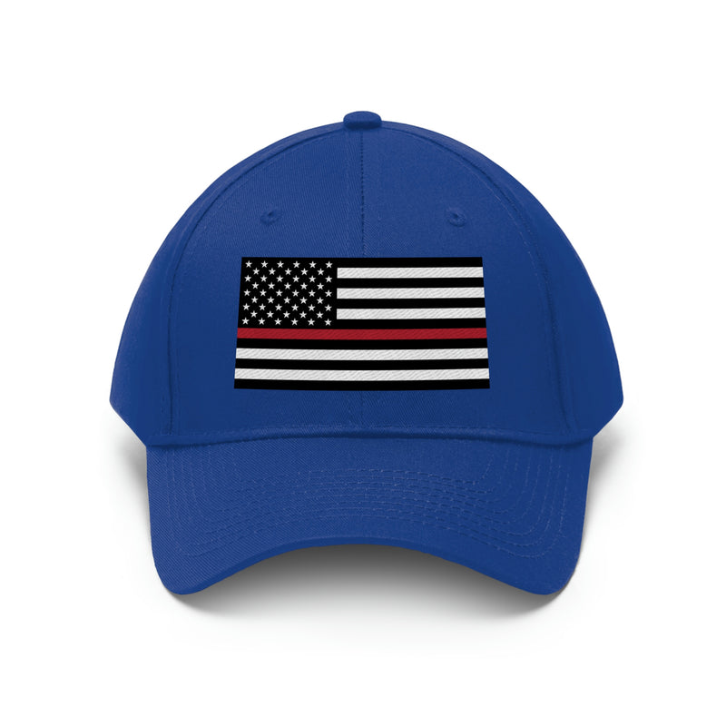 Thin Red Line Flag Unisex Baseball Hat (Embroidered Flag)
