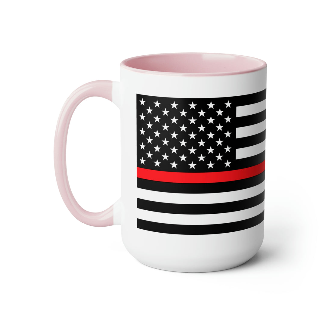 Two-Tone Thin Red Line Flag Coffee Mugs, 15oz