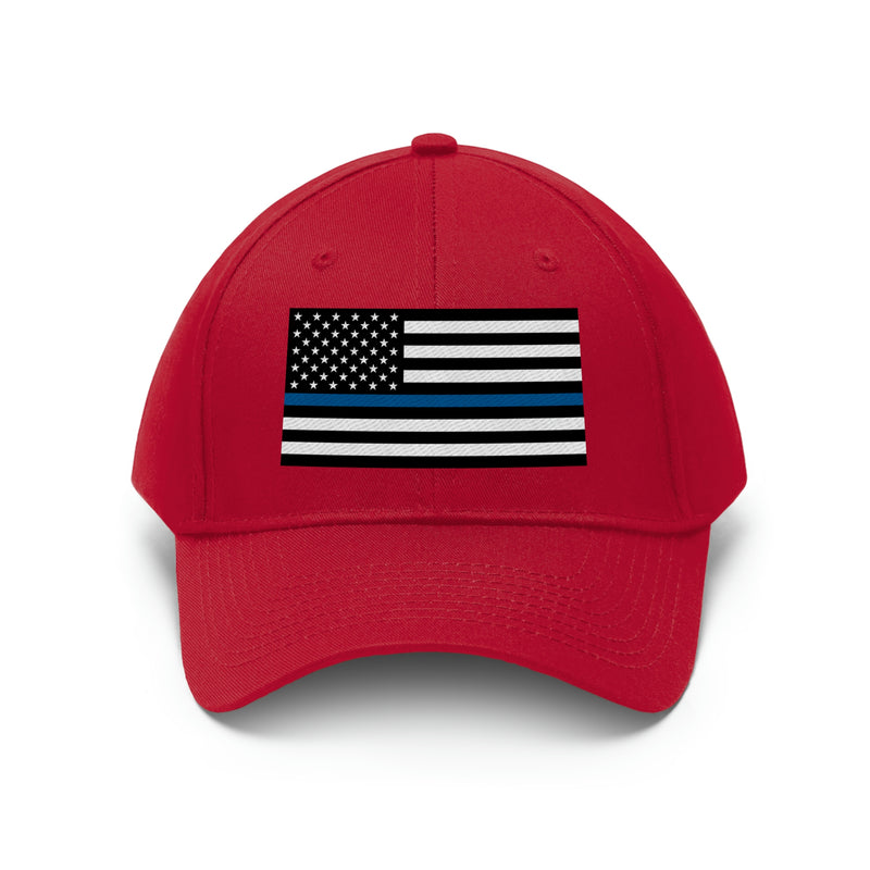 Thin Blue Line Flag Unisex Baseball Hat (Embroidered Flag)