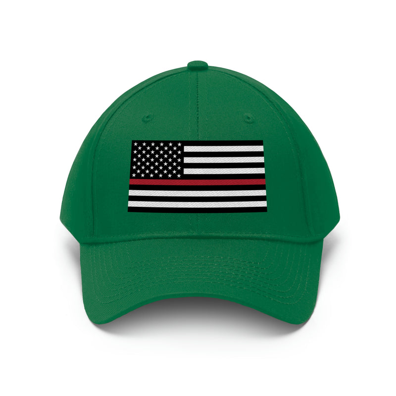 Thin Red Line Flag Unisex Baseball Hat (Embroidered Flag)