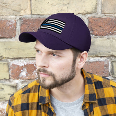 Thin Blue Line Flag Unisex Baseball Hat (Embroidered Flag)