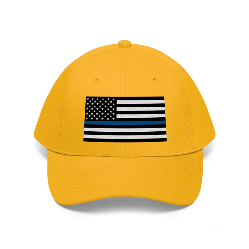 Thin Blue Line Flag Unisex Baseball Hat (Embroidered Flag)