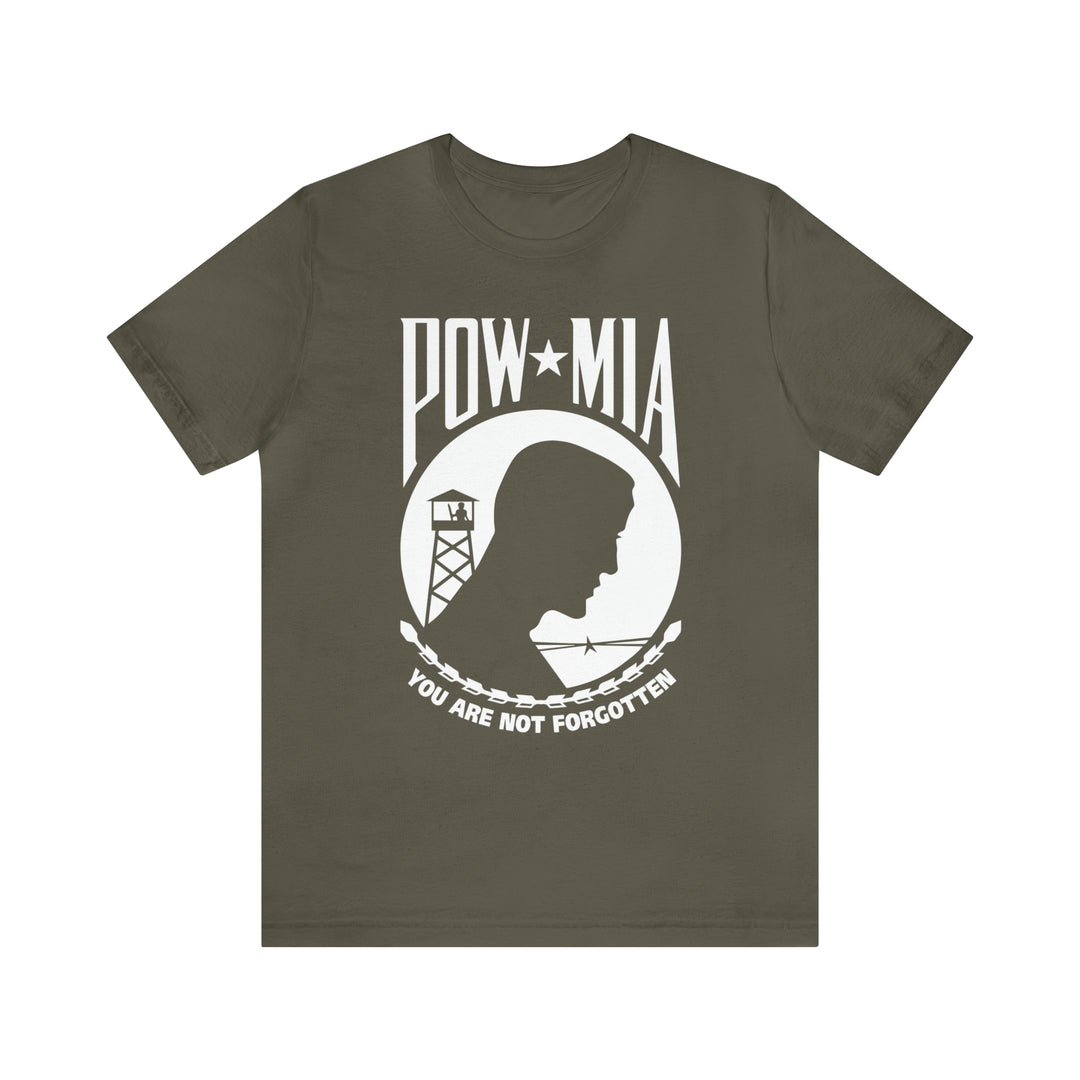 POW-MIA T Shirt: Bella + Canvas 3001