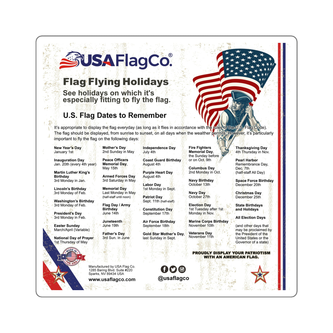 American Flag Flying Holidays Sticker