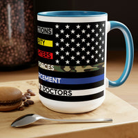 Thin Line USA Flag™ Coffee Mugs, 15oz