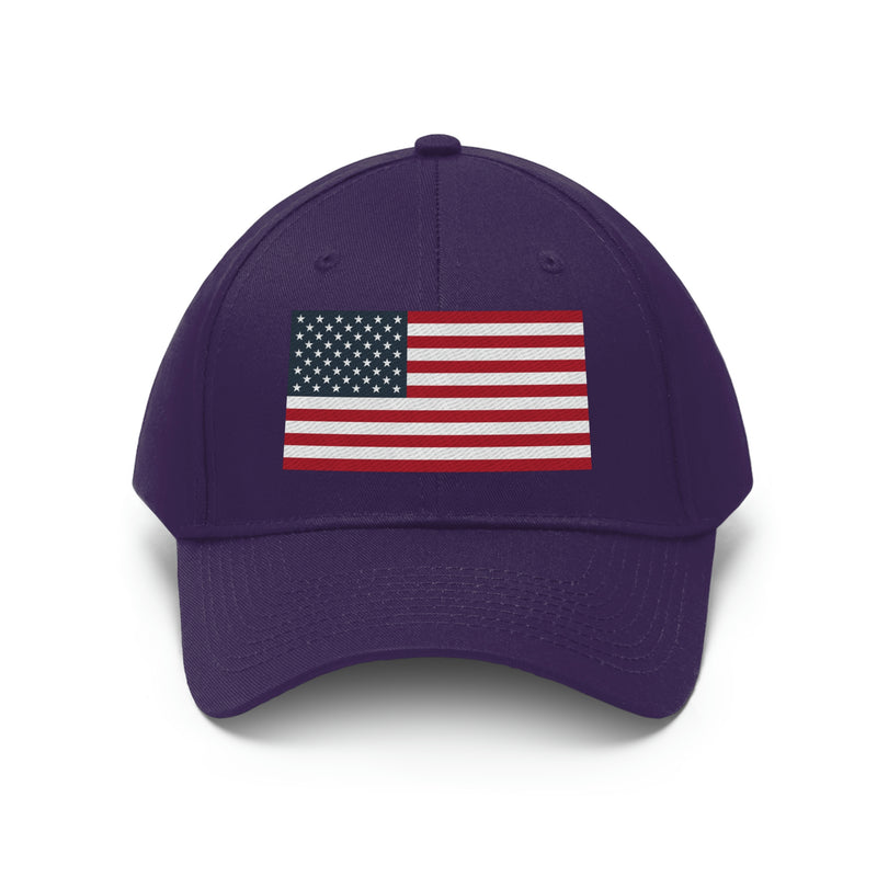 American Flag Unisex Baseball Hat (Embroidered Flag)