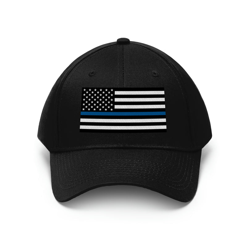 Thin Blue Line Flag Unisex Baseball Hat (Embroidered Flag)