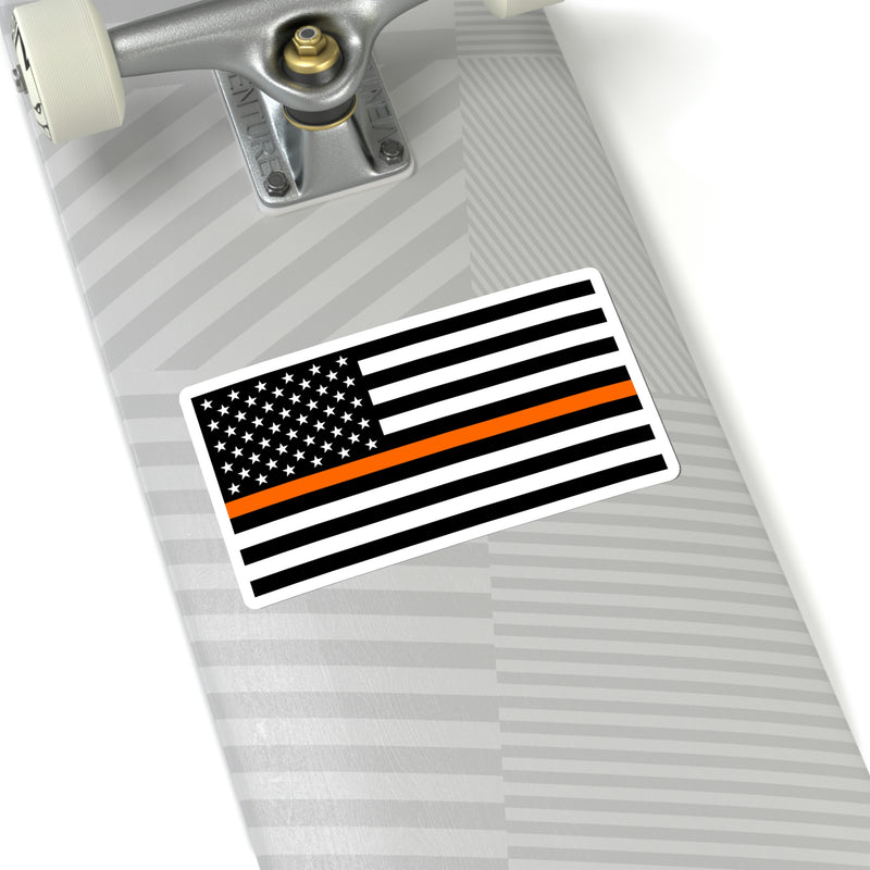 Thin Orange Line Flag Sticker