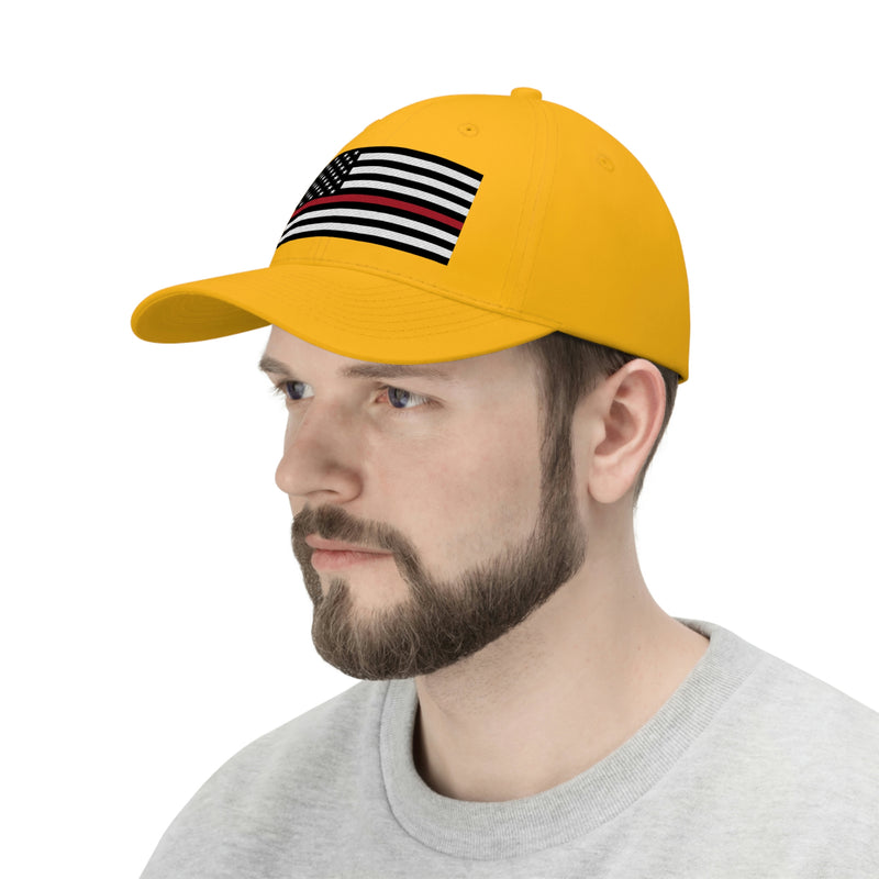 Thin Red Line Flag Unisex Baseball Hat (Embroidered Flag)