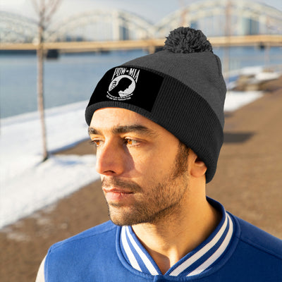 POW-MIA Flag Pom Pom Beanie (Fully Embroidered Flag)