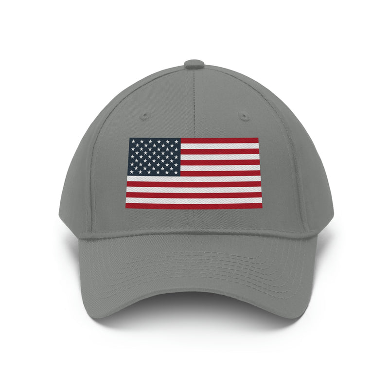 American Flag Unisex Baseball Hat (Embroidered Flag)