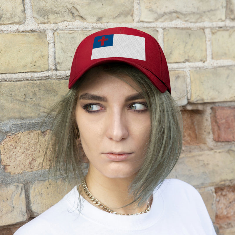 Christian Flag Unisex Baseball Hat (Embroidered Flag)