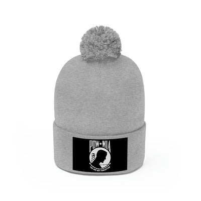 POW-MIA Flag Pom Pom Beanie (Fully Embroidered Flag)
