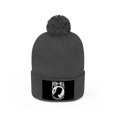 POW-MIA Flag Pom Pom Beanie (Fully Embroidered Flag)