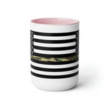 Two-Tone Thin Camo Line Flag Coffee Mugs, 15oz