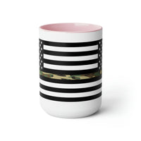 Two-Tone Thin Camo Line Flag Coffee Mugs, 15oz