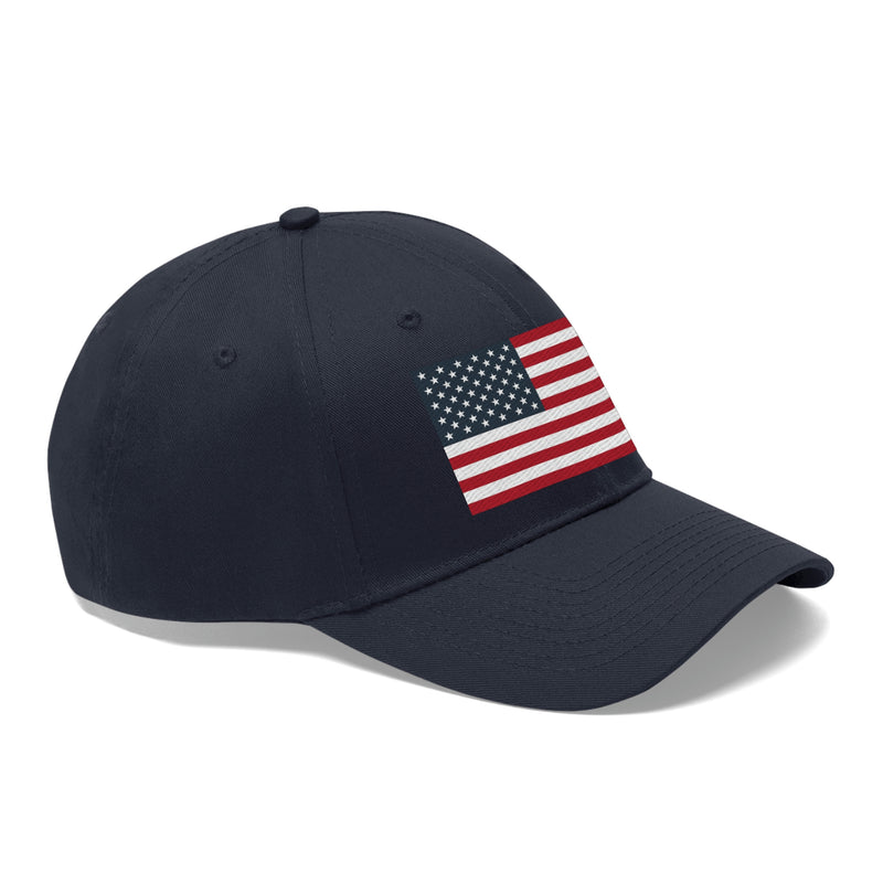 American Flag Unisex Baseball Hat (Embroidered Flag)