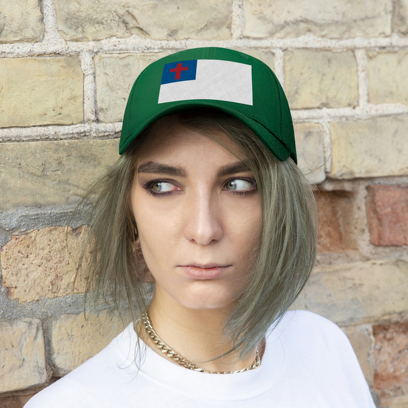 Christian Flag Unisex Baseball Hat (Embroidered Flag)