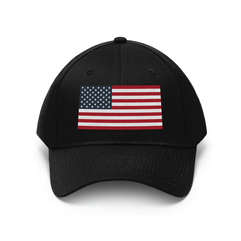 American Flag Unisex Baseball Hat (Embroidered Flag)